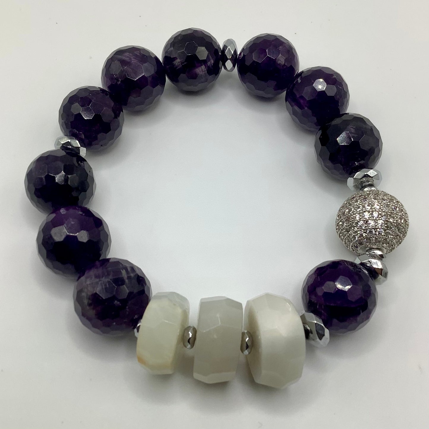 Amethyst Moonstone w/cz pave