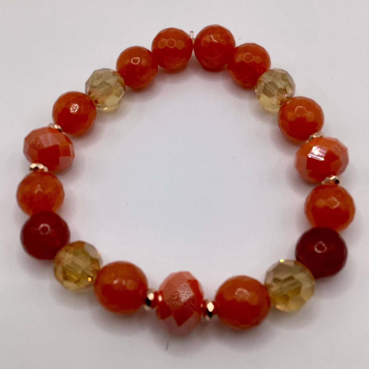 Crystal Glass and Agate bead 10mm copper hematite