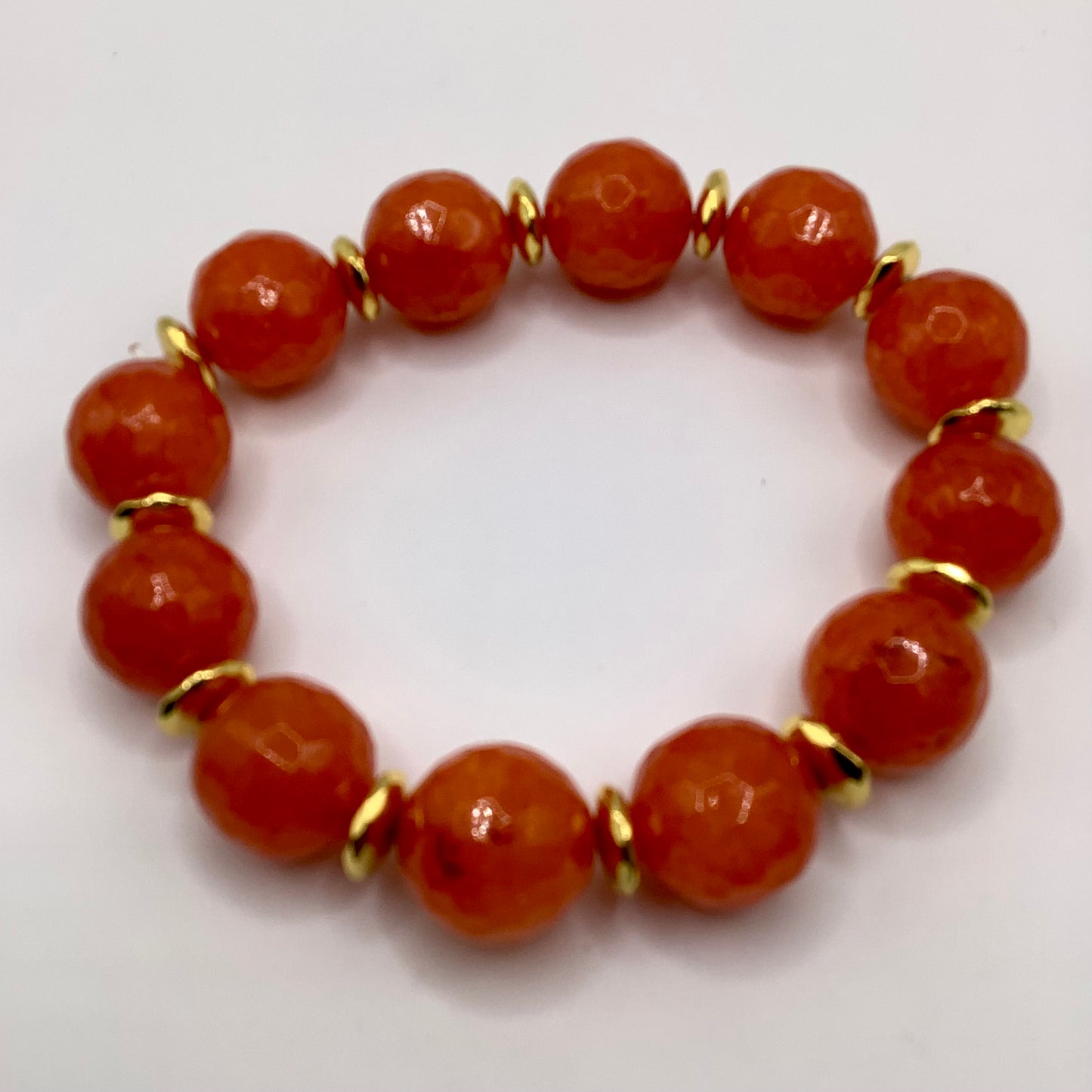 Agate bead 14mm gold hematite