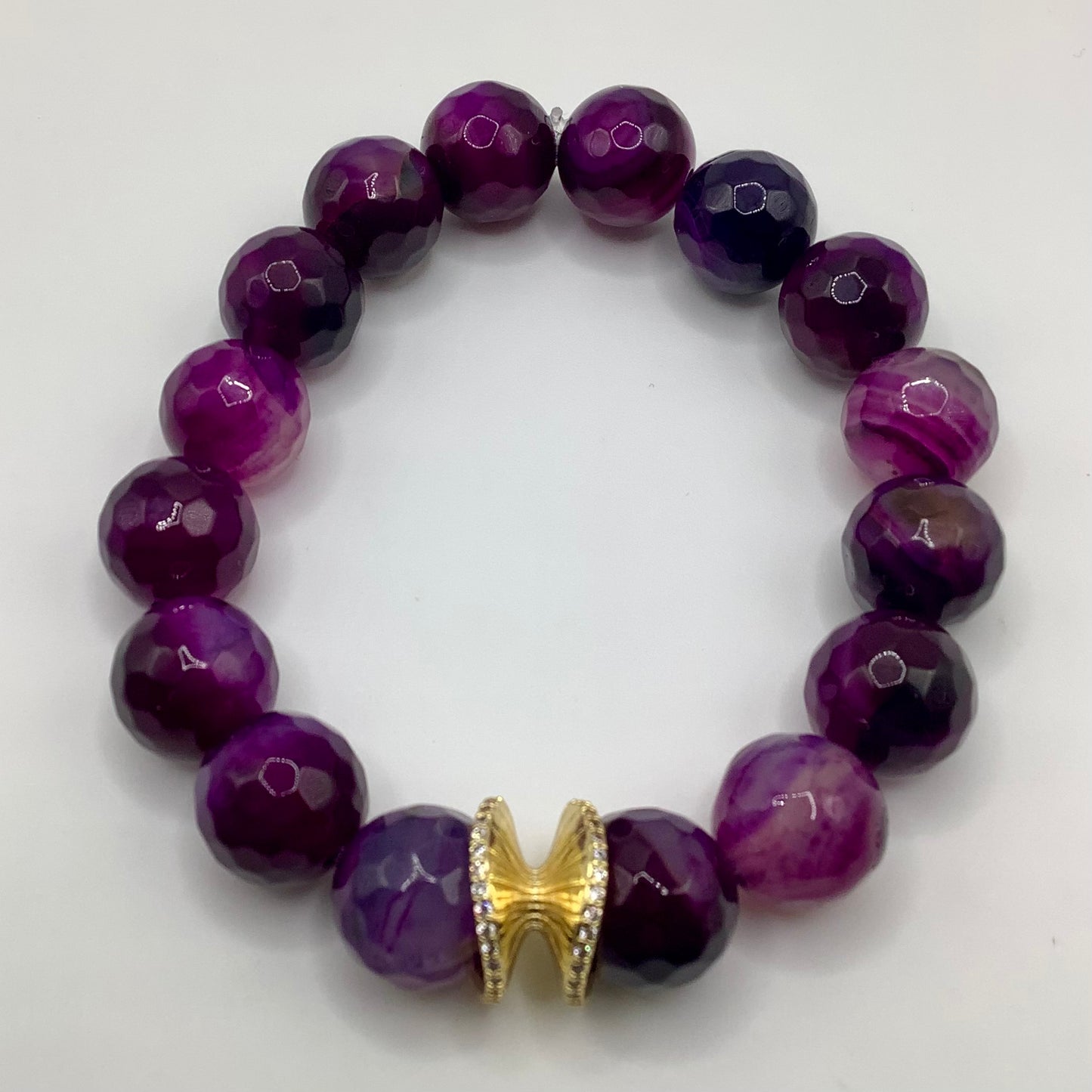 Agate CZ Pave pinwheel 12mm gold hematite