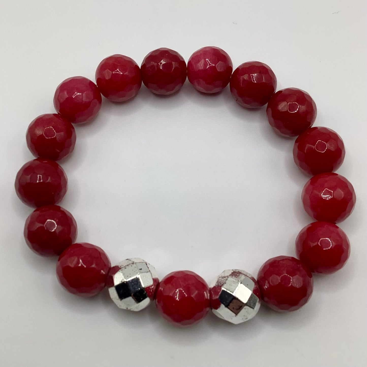 Agate 12mm silver hematite