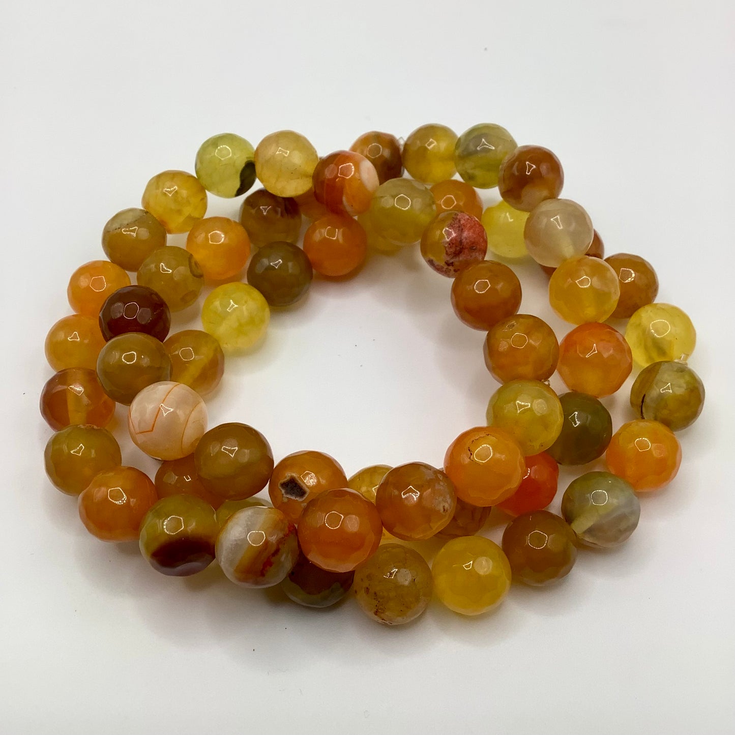 Agate, gold hematite 10mm 3pc set