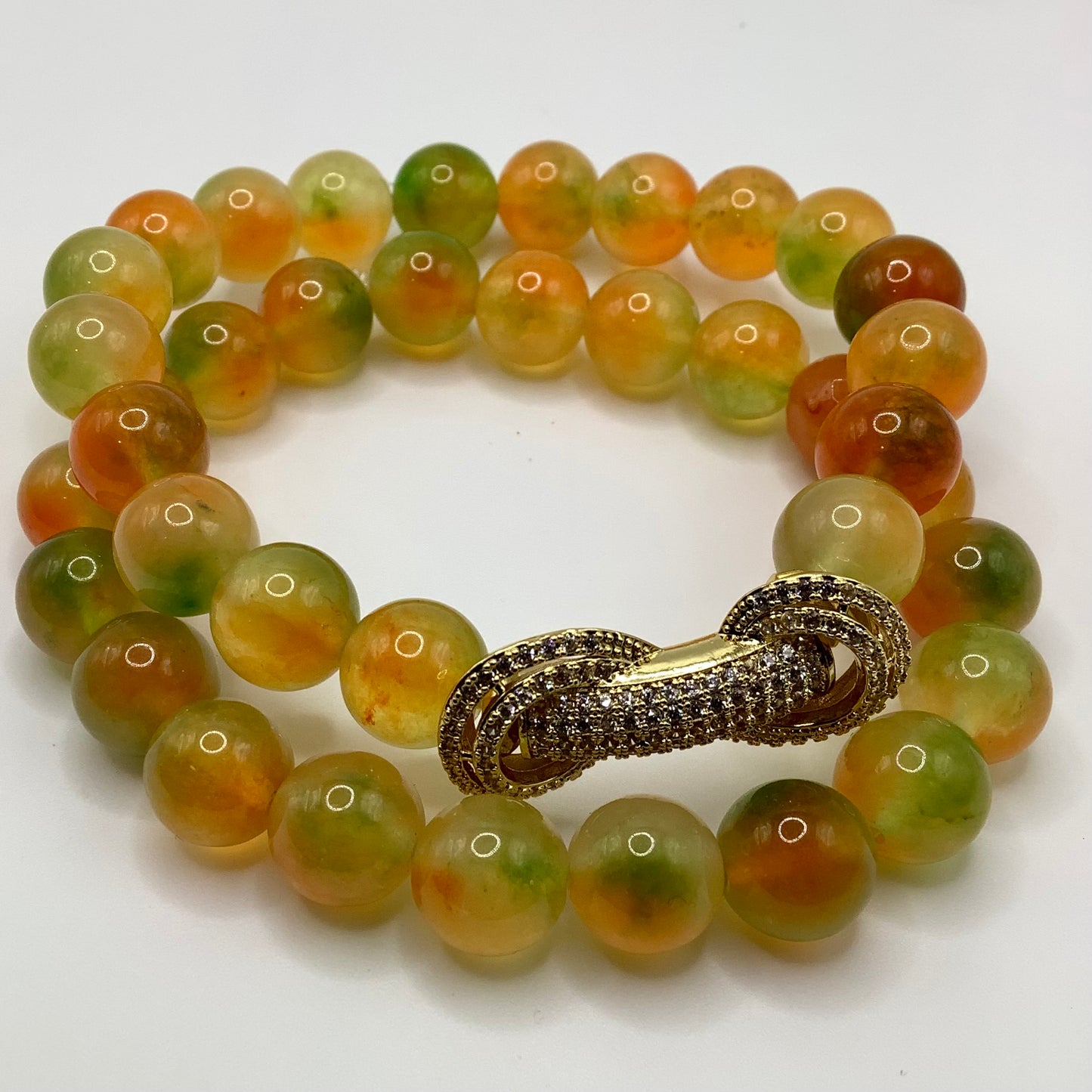 Agate, CZ Pave , gold hematite 10mm 2pc set