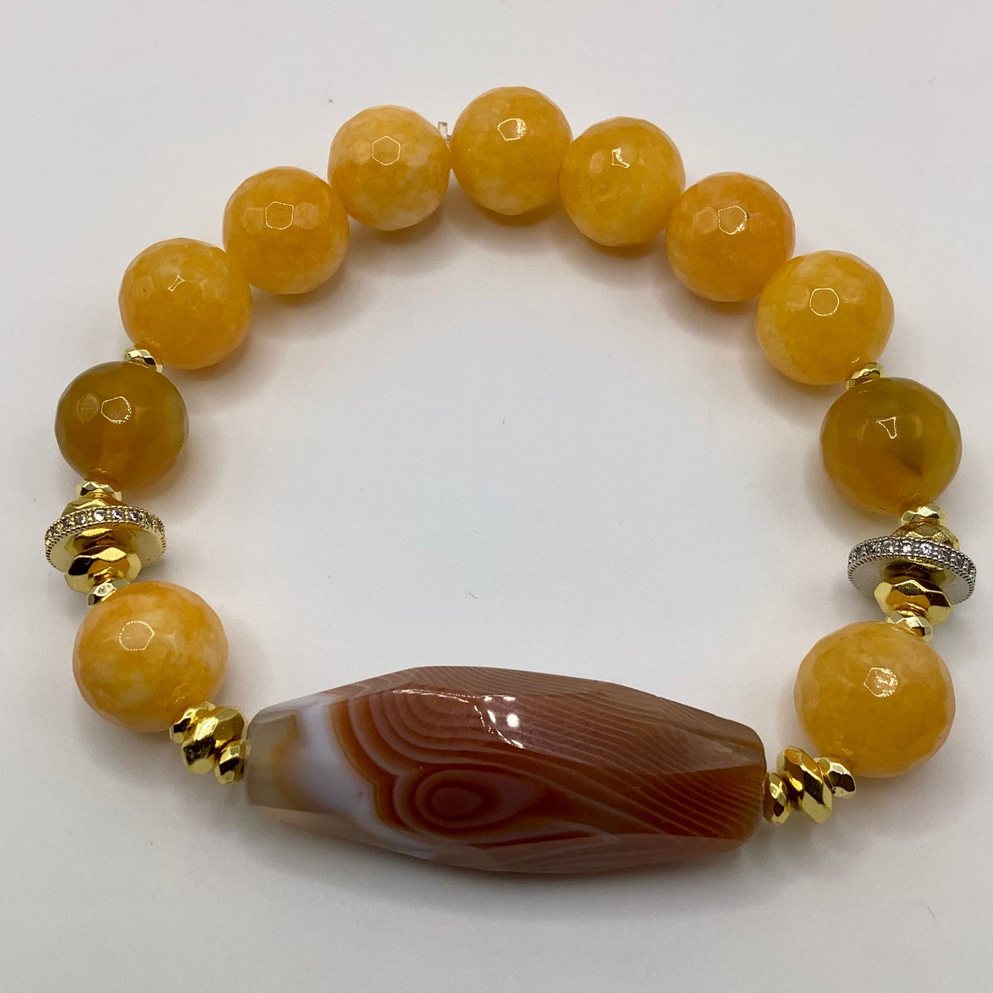 Jade, CZ Pave, gold hematite 10mm 2pc set