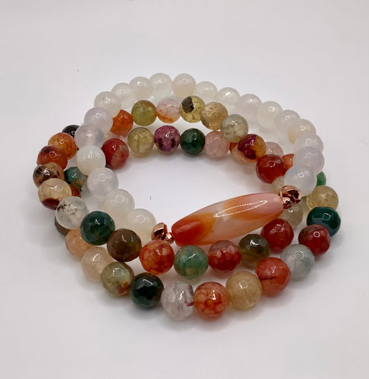 8mm Agate 3 piece set