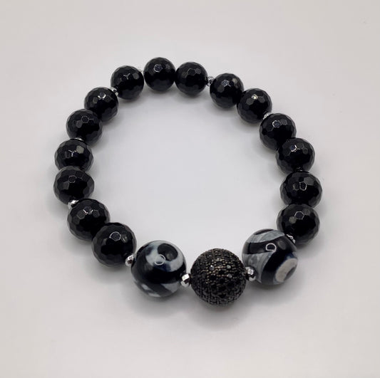 Onyx and CZ Pave 10mm