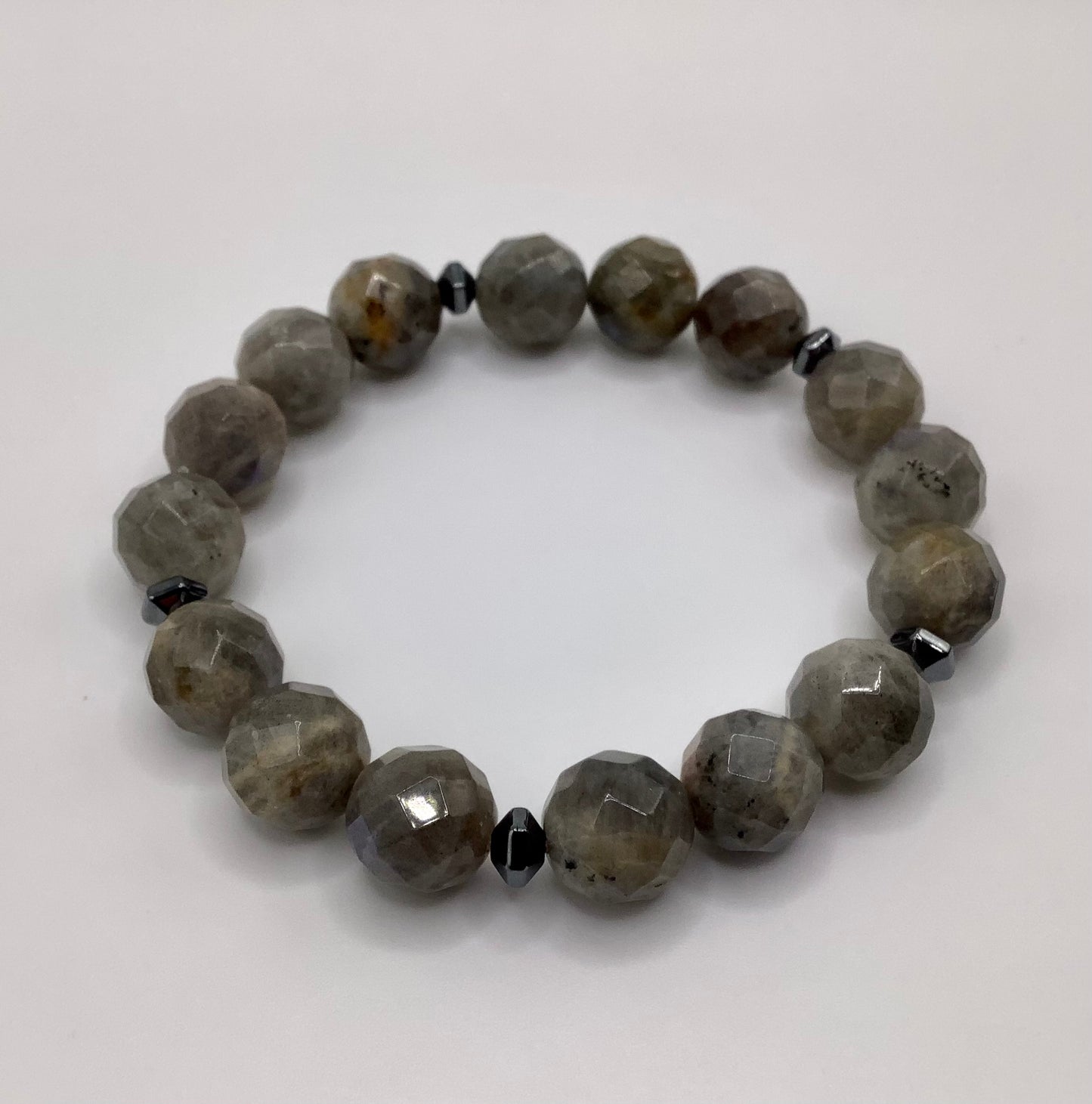 Labradorite and Hematite 12mm