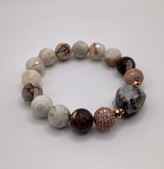 Picasso stone and Bronzite 12mm