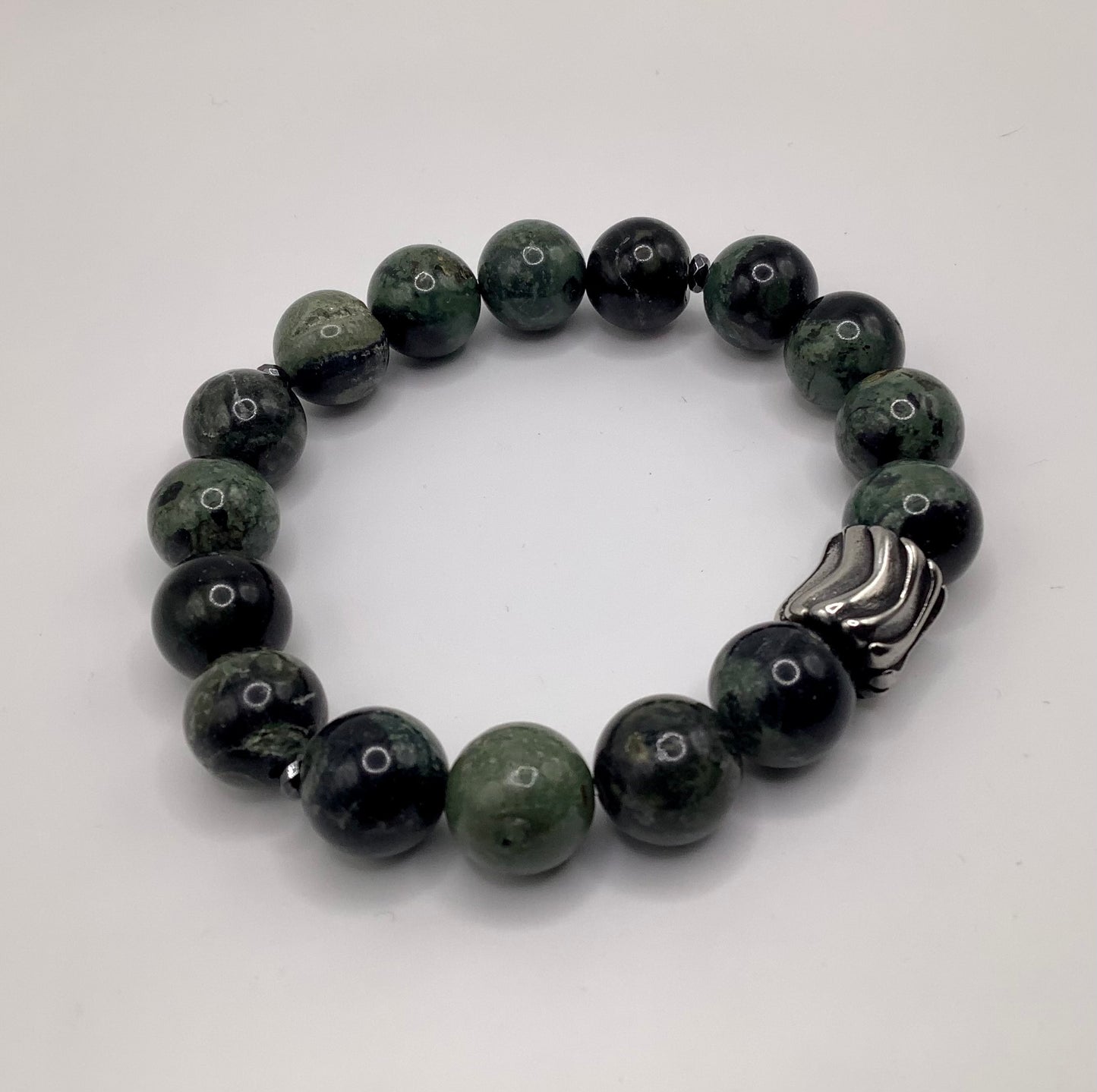 12mm Kambamba Jasper and Hematite