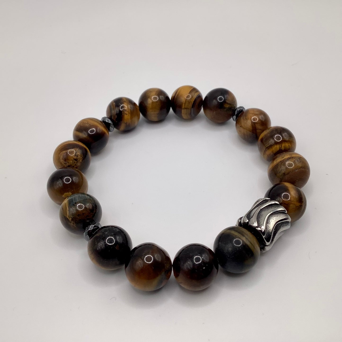 12mm Tigers Eye and Hematite