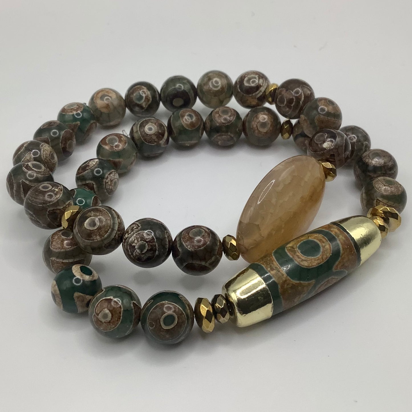 10mm Tibetan Jasper 2 pc set