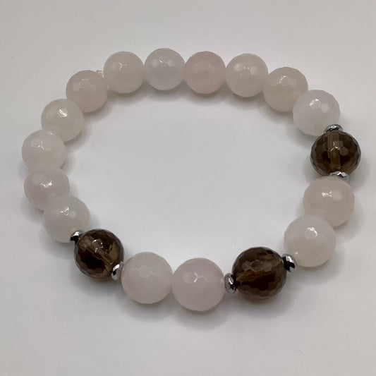 10mm Rose Quartz and Smoky Quartz