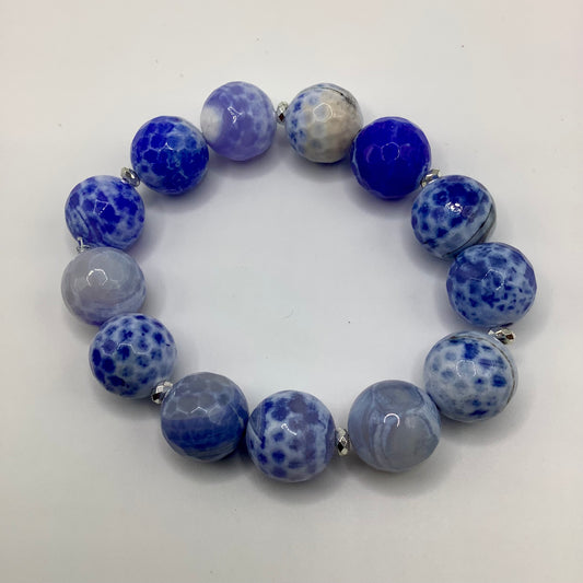 Zeta 14mm Blue and White Fire Agate