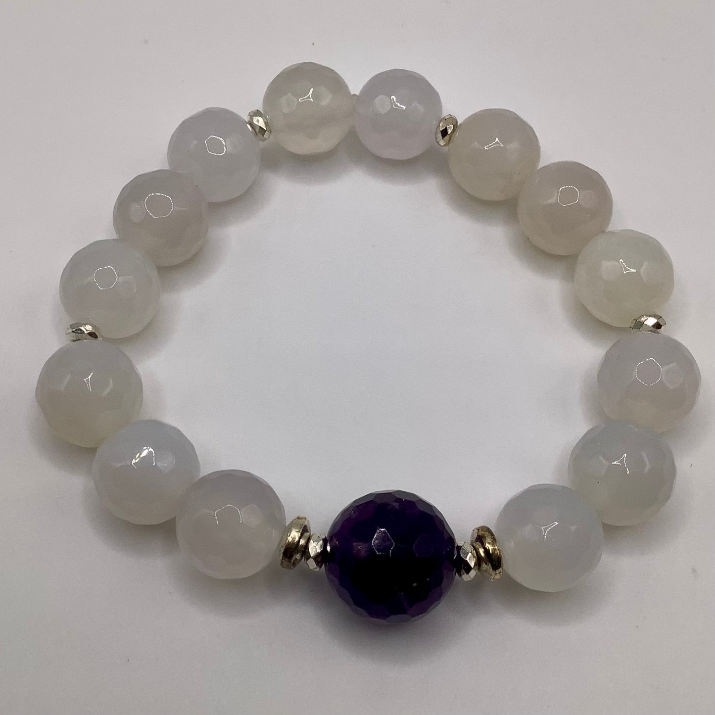 Moonstone and Amethyst 12mm