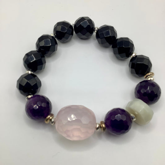 Onyx Amethyst Moonstone 14mm