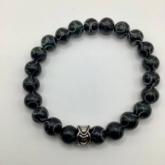 Black Agate w/ Silver SS Focal 10mm