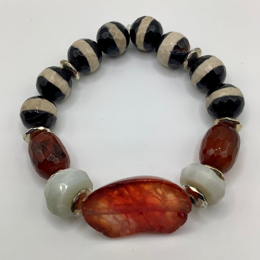 Agate, Tibetan Agate, Moonstone, Carnelian 12mm