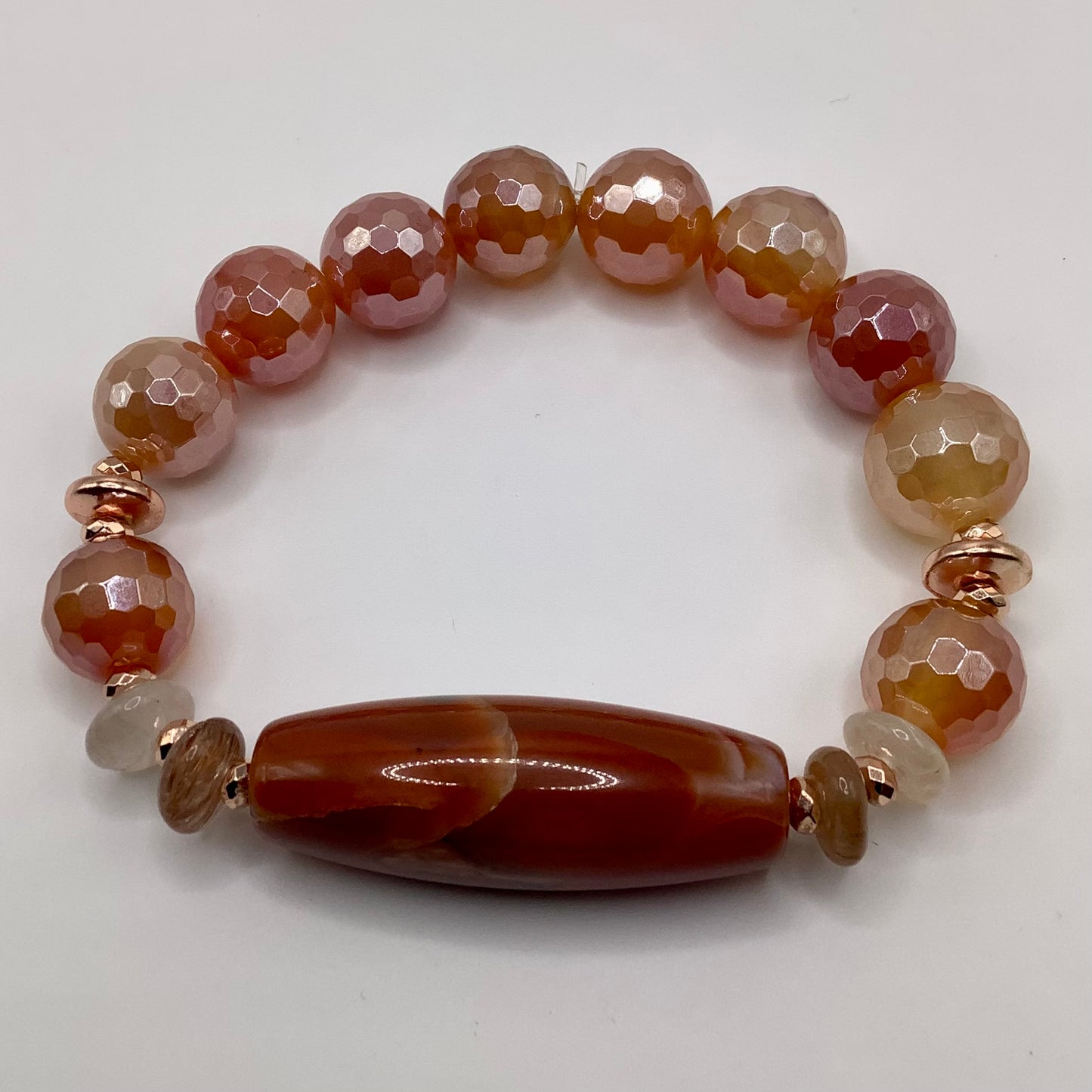 Electroplated Agate, copper hematite 10-12mm