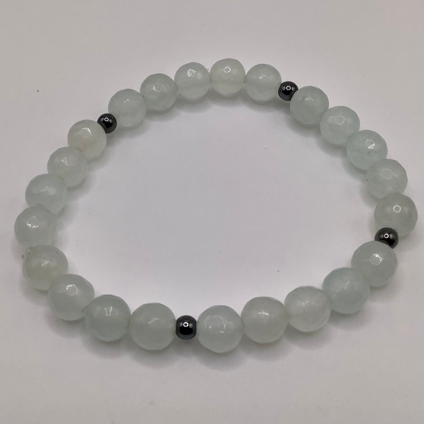 Moonstone 8mm black hematite