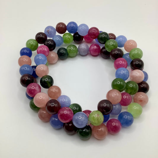 Elbaite Tourmaline 8mm, 3 bracelet stack