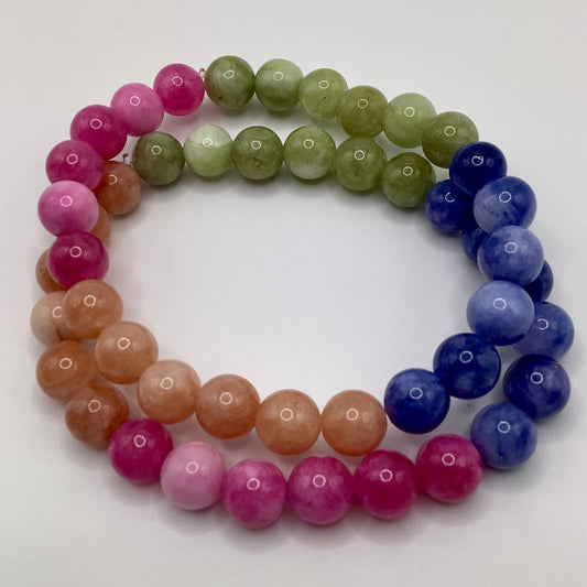 Tourmaline 8mm, 2 bracelet stack