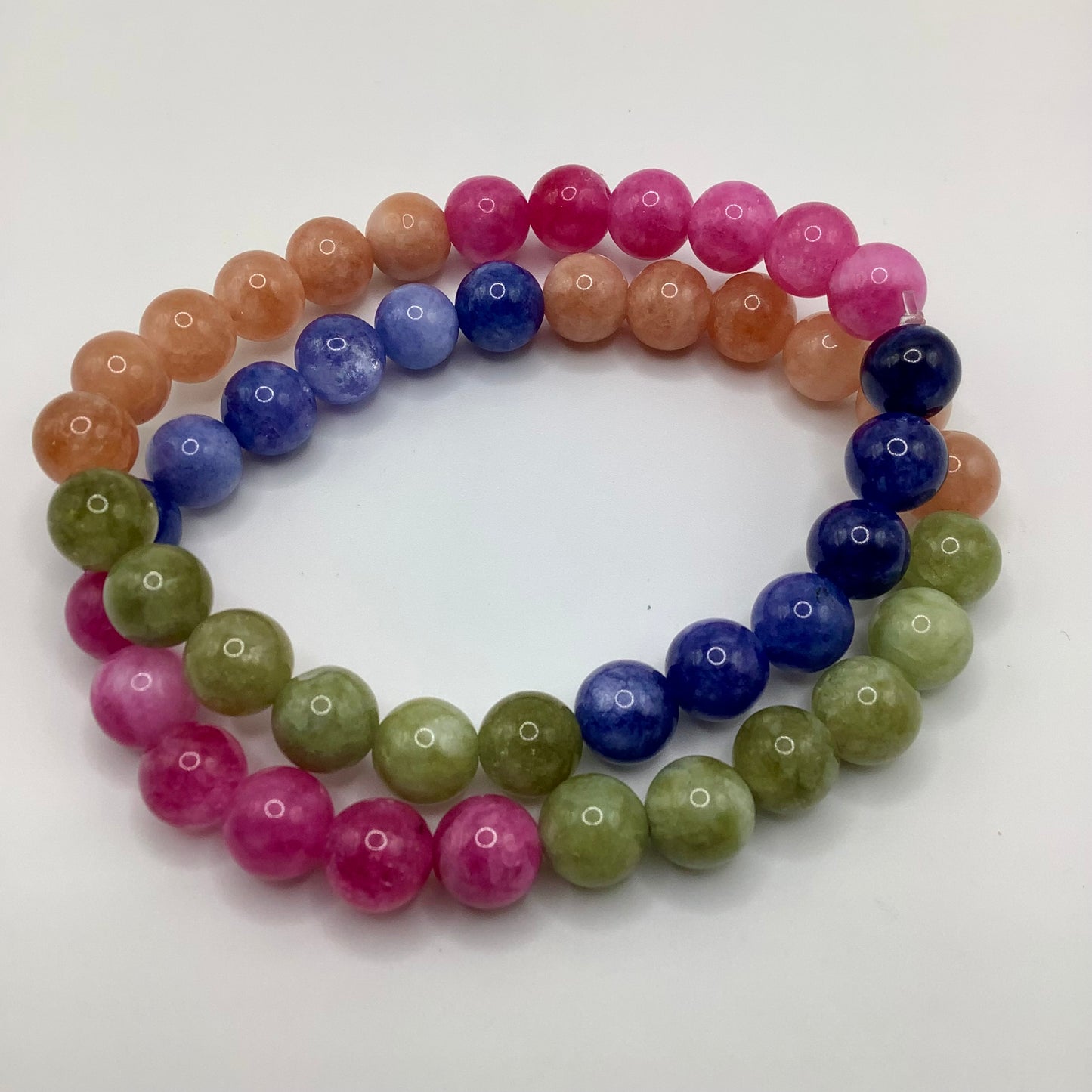 Tourmaline 8mm, 2 bracelet stack