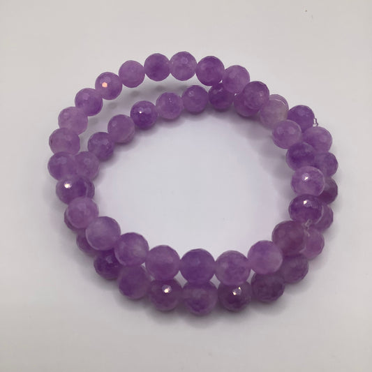 Lavender Jade 8mm 2 bracelet stack