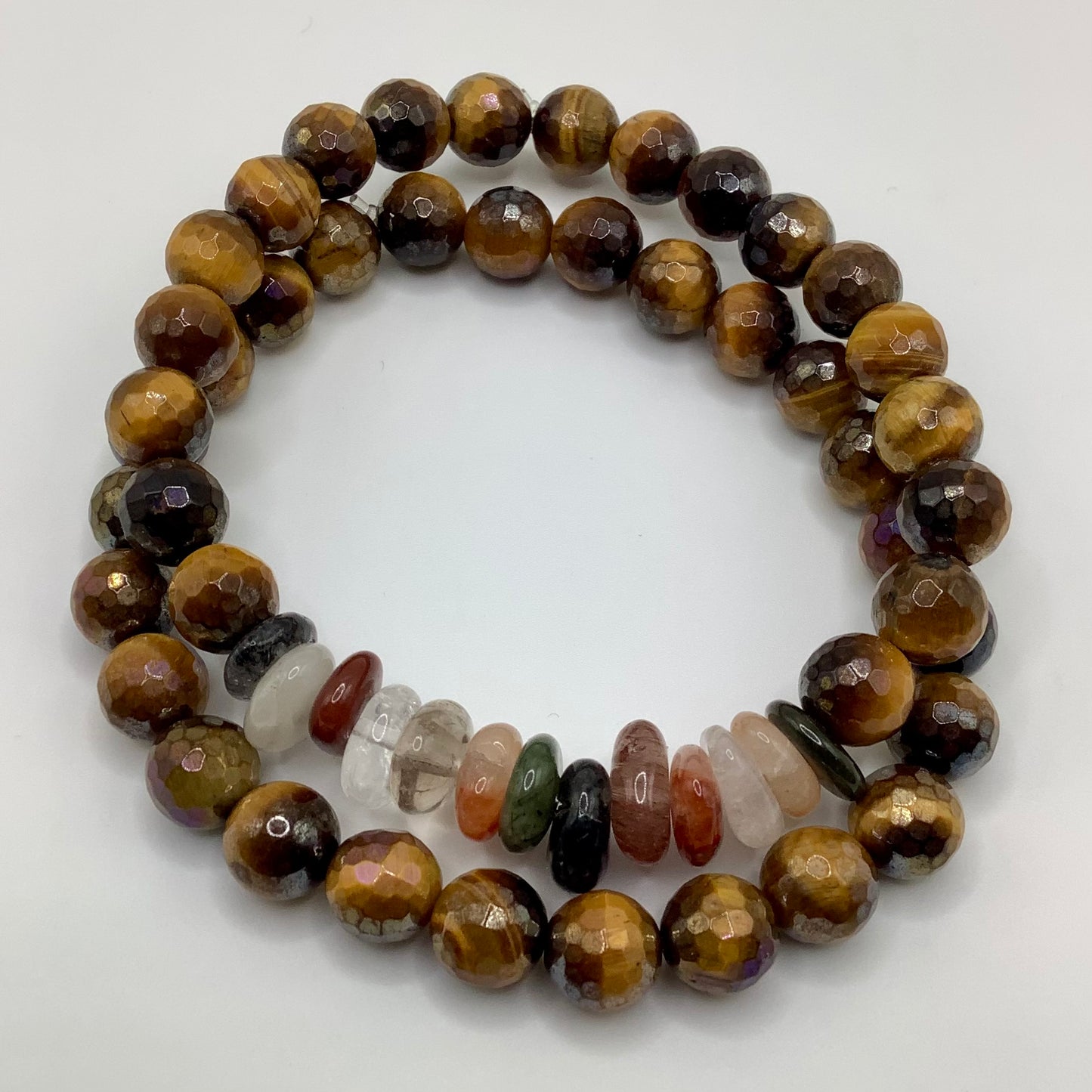 Tigers Eye, Quartz 8mm 2pc set